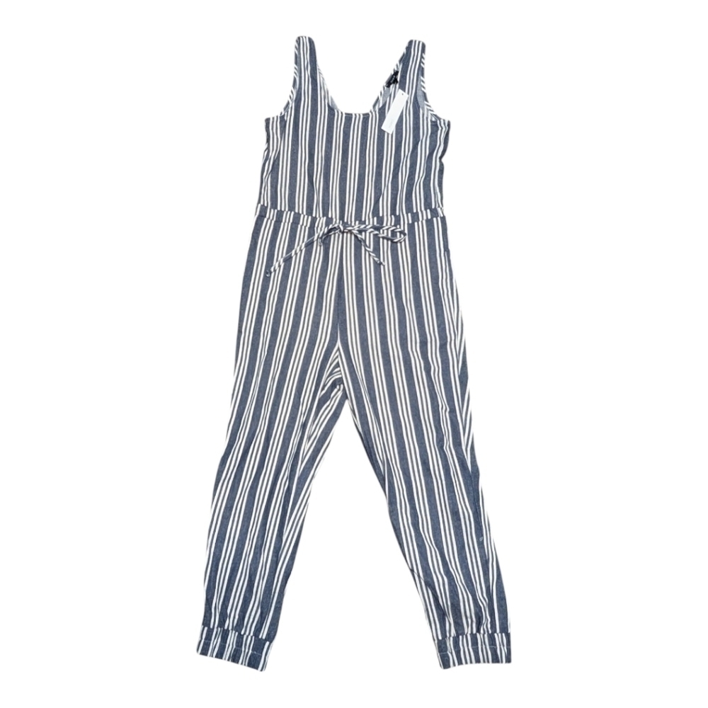 New DREW Chambray Stripe Jumpsuit Blue White (Women's XS)